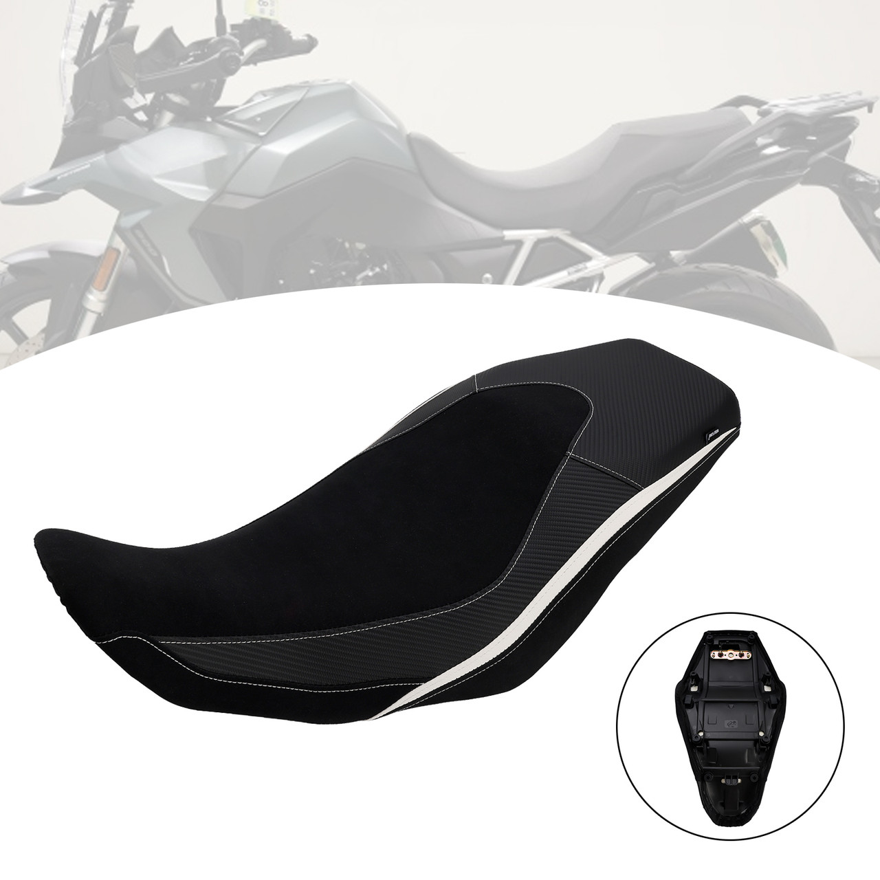 2024-2025 SUZUKI V-Strom800 DL800 Rider Passenger Seat Front Rear Cushion White Generic