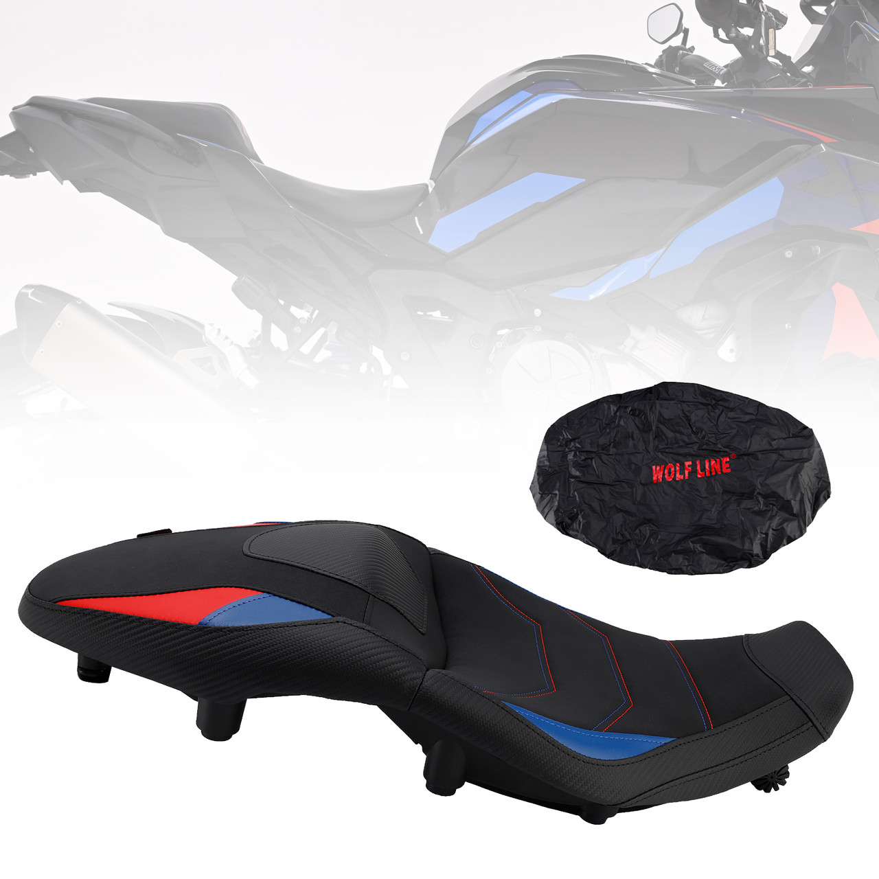 2020-2024 BMW S1000XR Rider Passenger Seat Front Rear Cushion -40Mm Blue Generic