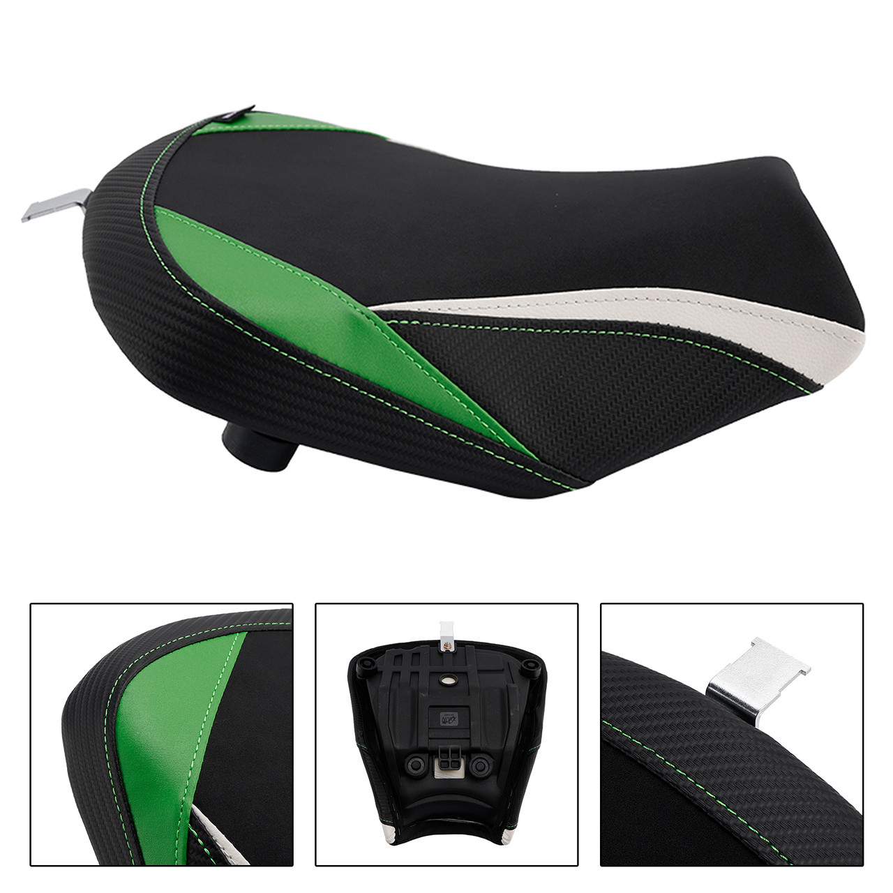 2017-2025 Kawasaki Ninja 650 Z650 Front Raider Seat Driver Cushion Green White Generic