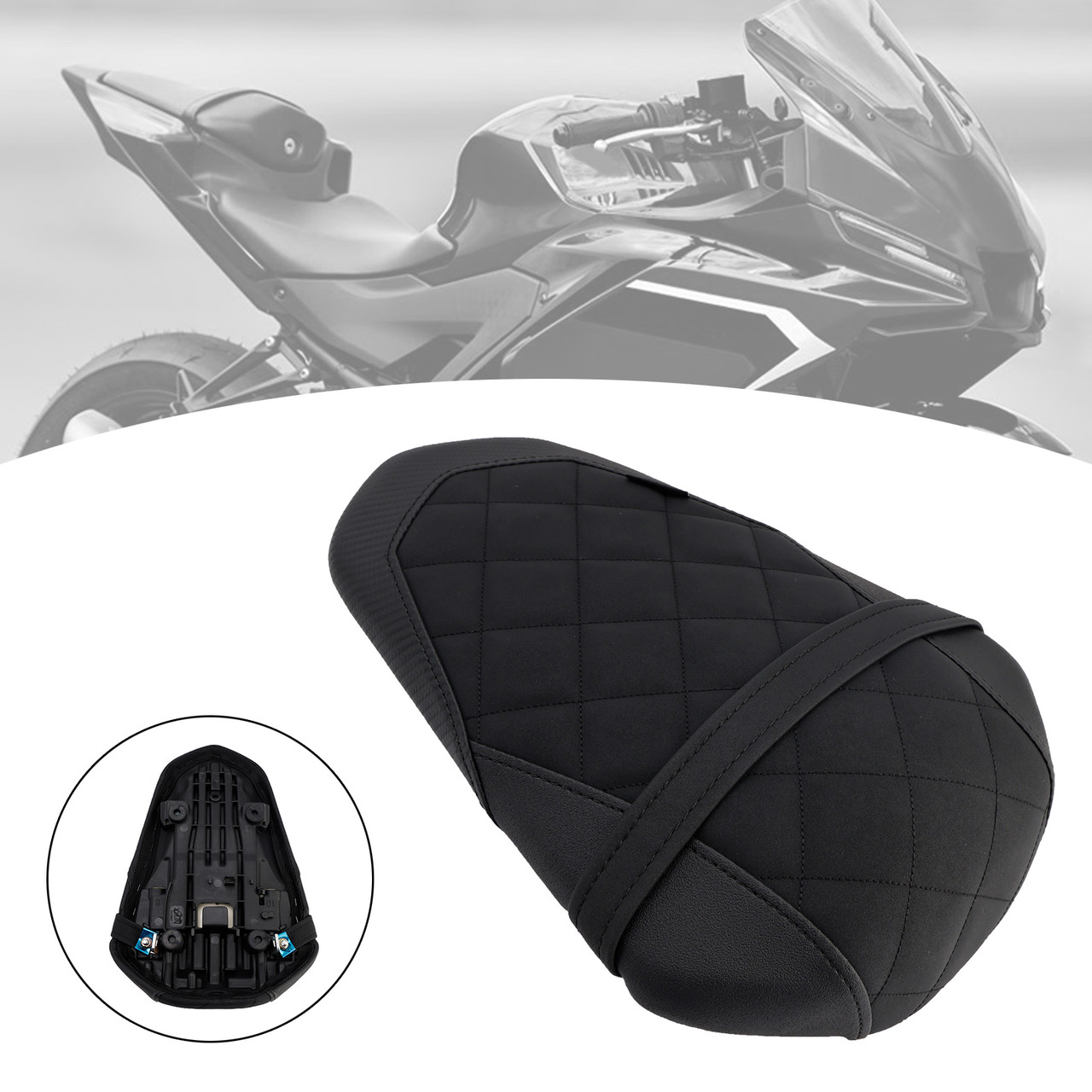 2025+ YAMAHA YZF-R3 MT-03 Rear Seat Passenger Cushion Flat Black Generic