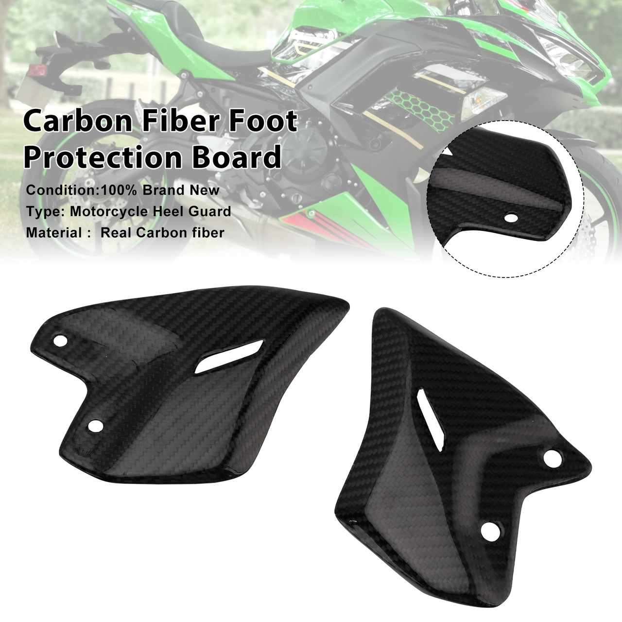 2017-2025 Kawasaki Ninja650 Z650 Carbon Fiber Foot Protection Board Generic