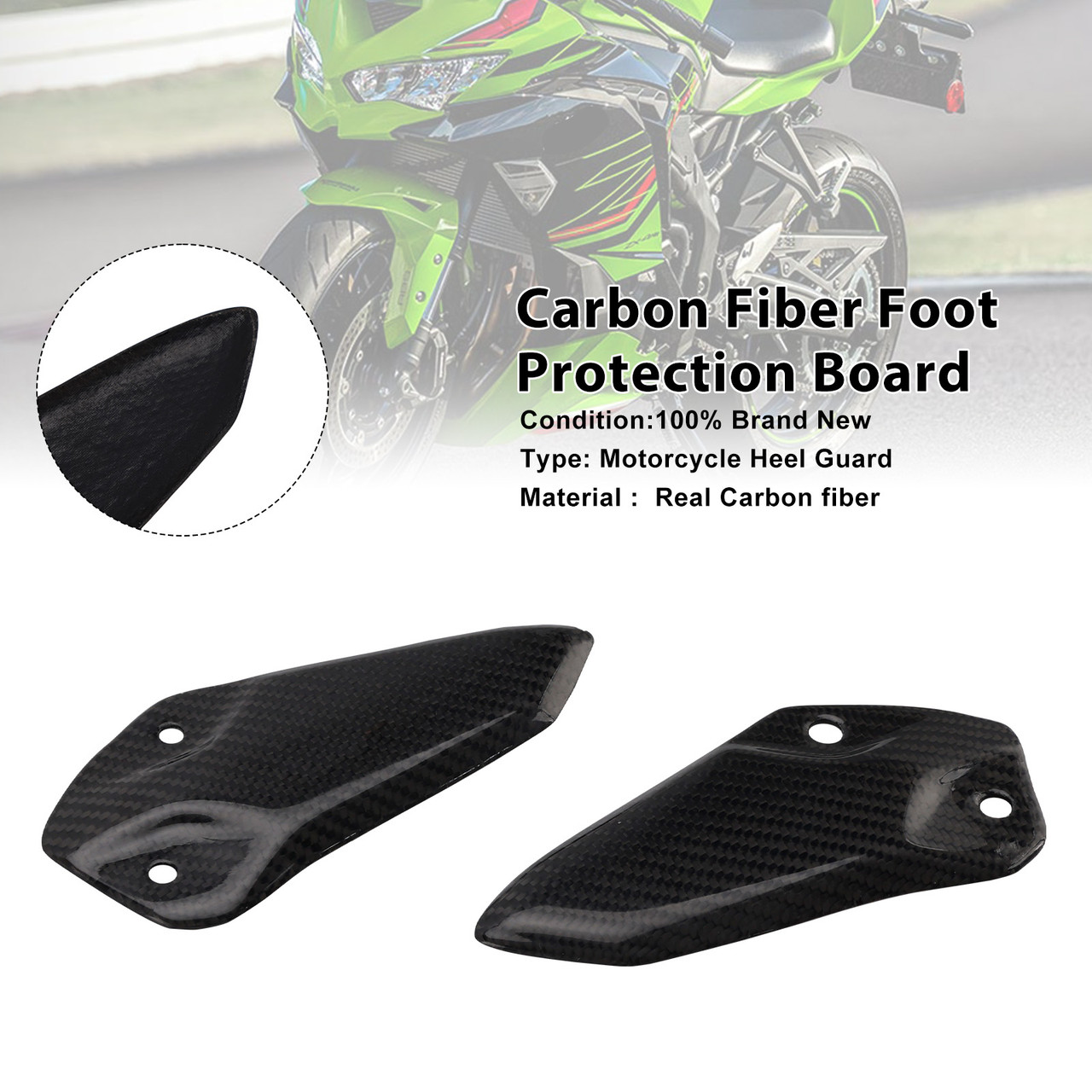 Kawasaki ZX-4R ZX-4RR ZX-25R Carbon Fiber Foot Protection Board Generic