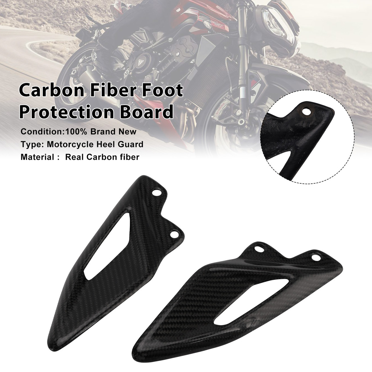 2016-2022 Triumph Street Triple 765 RS Carbon Fiber Foot Protection Board Generic