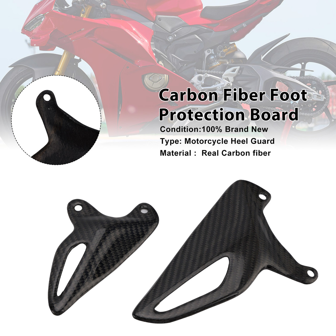 2018-2025 Ducati Panigale V4 V4S V4R V2 Carbon Fiber Foot Protection Board Generic
