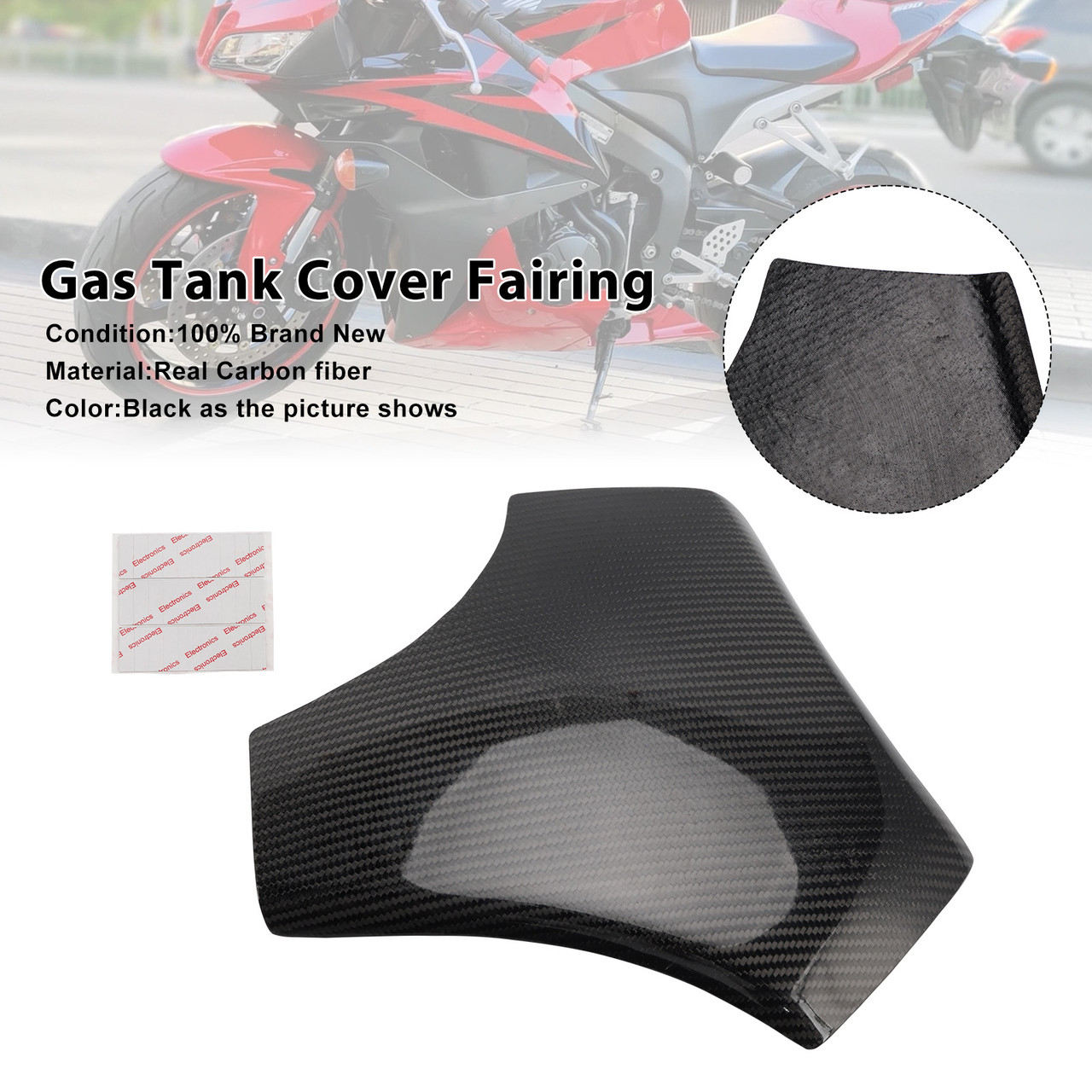 2007-2012 Honda CBR600RR Gas Tank Cover Fairing Real Carbon Fiber Generic