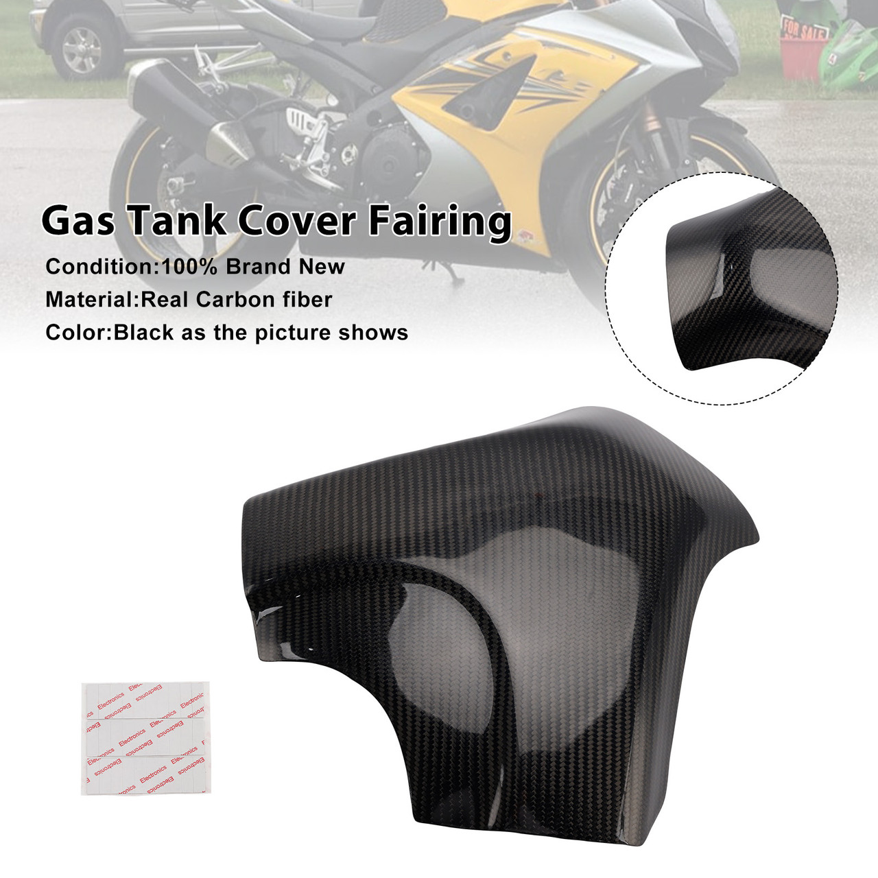 2007-2008 Suzuki GSXR1000 Gas Tank Cover Fairing Real Carbon Fiber Generic