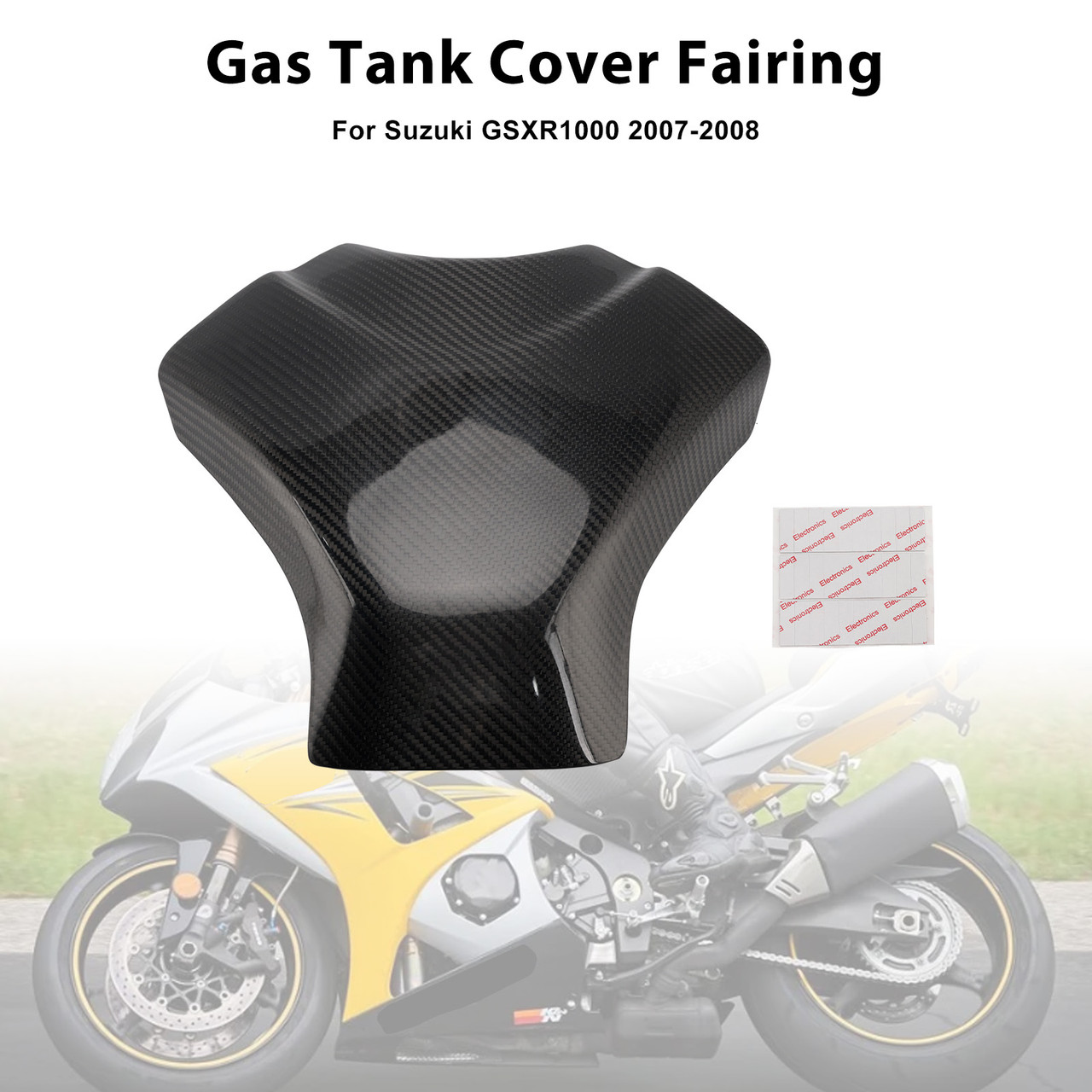 2007-2008 Suzuki GSXR1000 Gas Tank Cover Fairing Real Carbon Fiber Generic