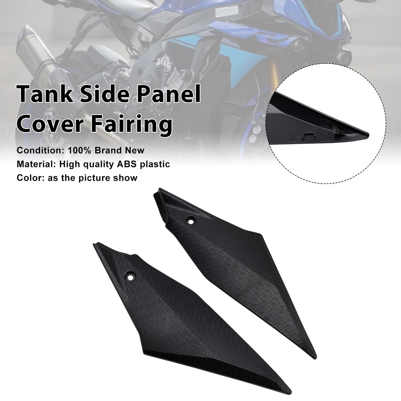 2015-2019 Yamaha YZF R1/ R1M/ R1S Tank Side Panel Cover Fairing Black Generic