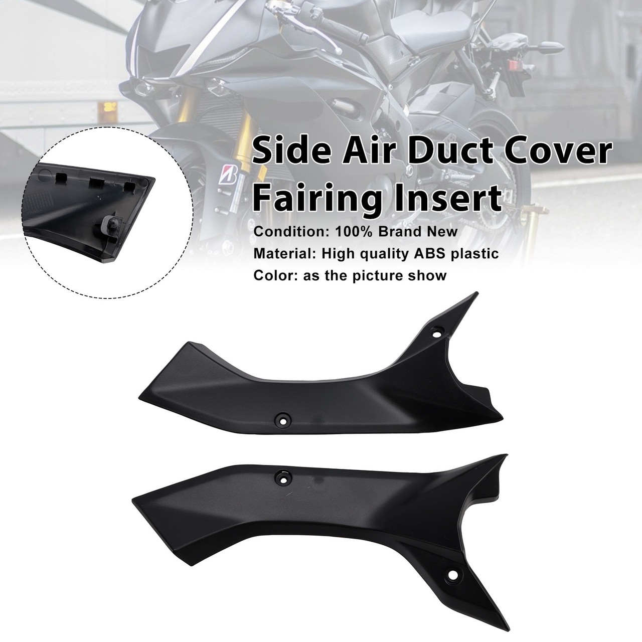 2017-2020 Yamaha YZF R6 Side Air Duct Cover Fairing Insert Black Generic