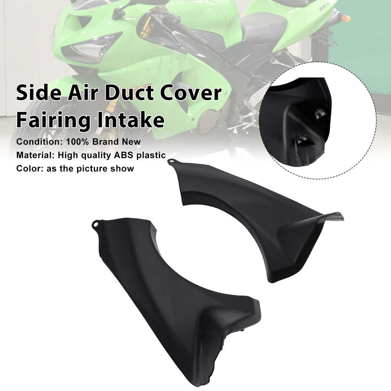 2007-2008 Kawasaki Ninja ZX-6R Side Air Duct Cover Fairing Intake Generic