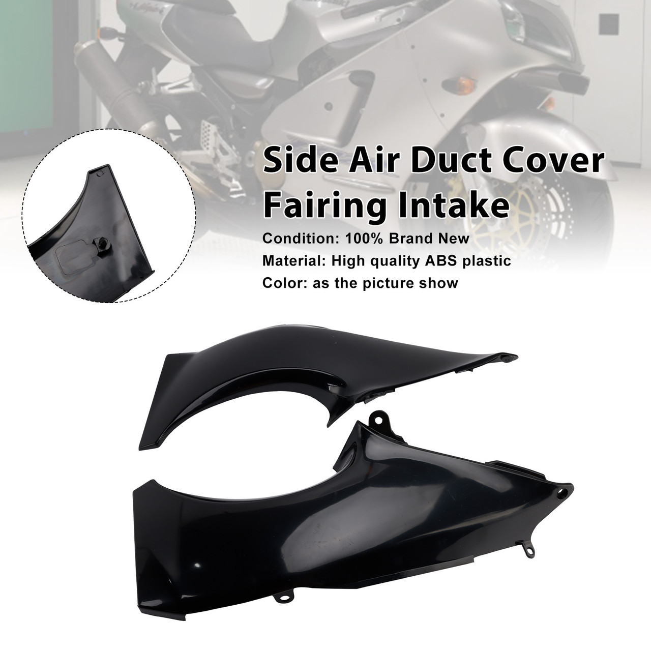 2000-2001 Kawasaki ZX-12R Side Air Duct Cover Fairing Intake Black Generic