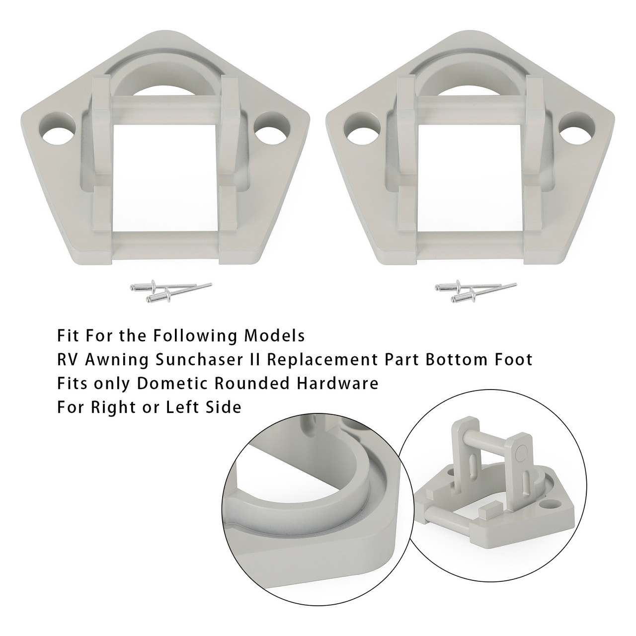 2PCS RV Awning Sunchaser II Replacement Part Bottom Foot