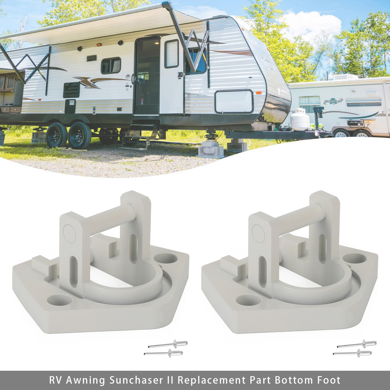 2PCS RV Awning Sunchaser II Replacement Part Bottom Foot