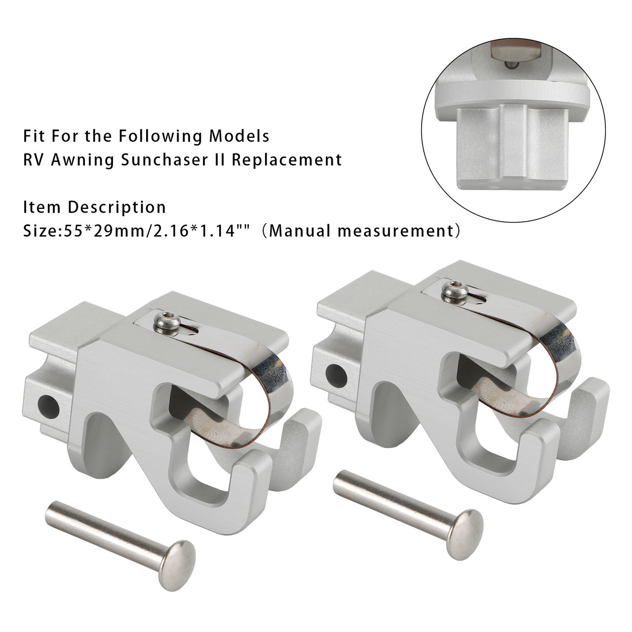2PCS Alminum RV Rafter Claw Satin Hardware For Dometic SUNCHASER