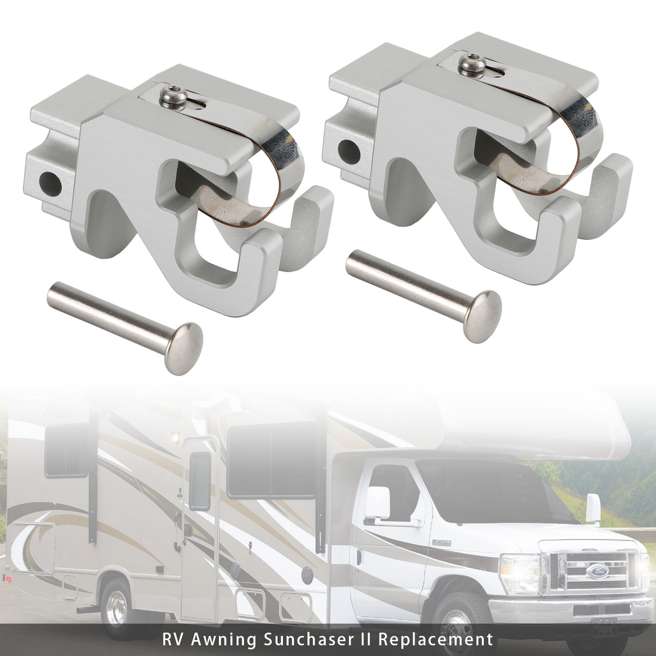 2PCS Alminum RV Rafter Claw Satin Hardware For Dometic SUNCHASER II Awning