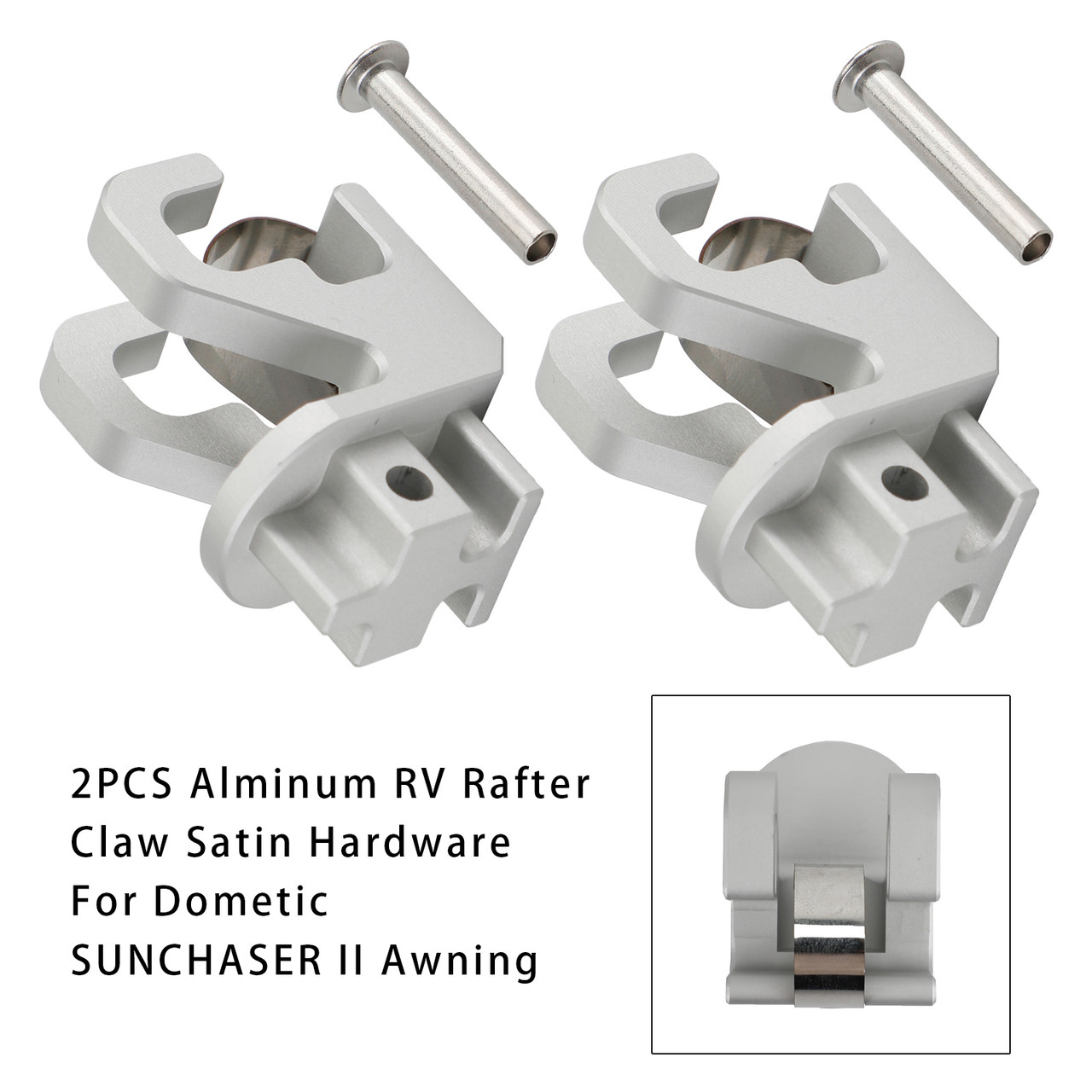 2PCS Alminum RV Rafter Claw Satin Hardware For Dometic SUNCHASER II Awning