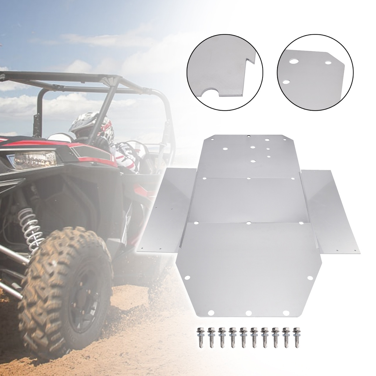 2008-2016 Polaris RZR 800 900 Skid Plate Aluminum Chassis Guard Generic