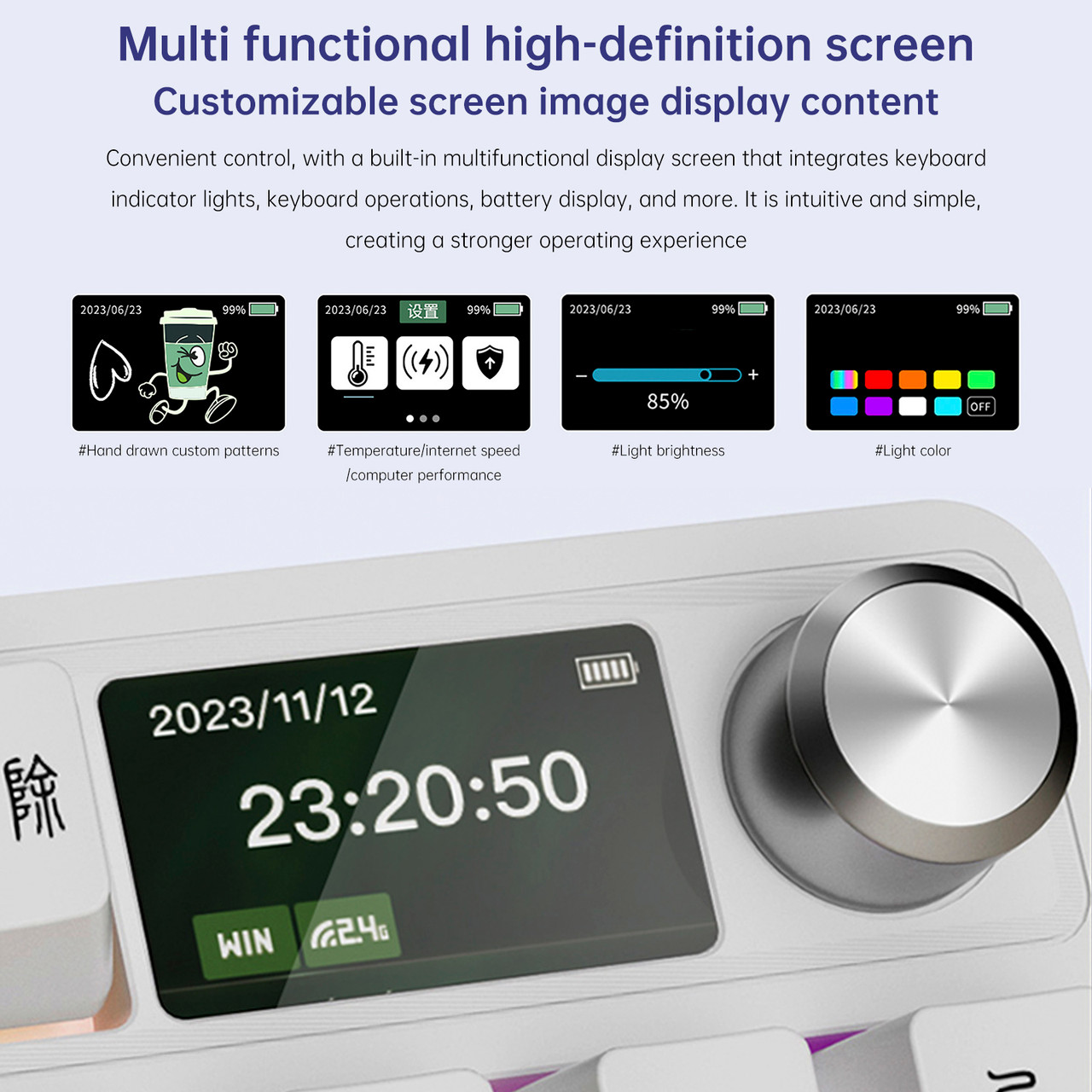 98-Key 2.4G Wireless Bluetooth Three-Mode Mechanical Keyboard DIY Customized RGB Black