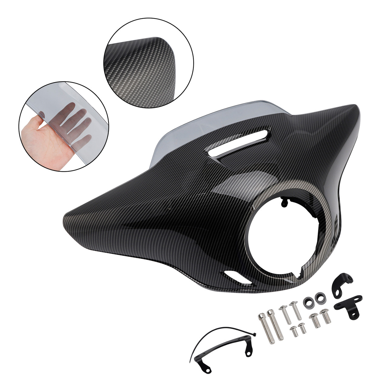 2021-2024 HONDA CM300 CM500 Windshield Headlight Fairing Carbon+Gray Generic