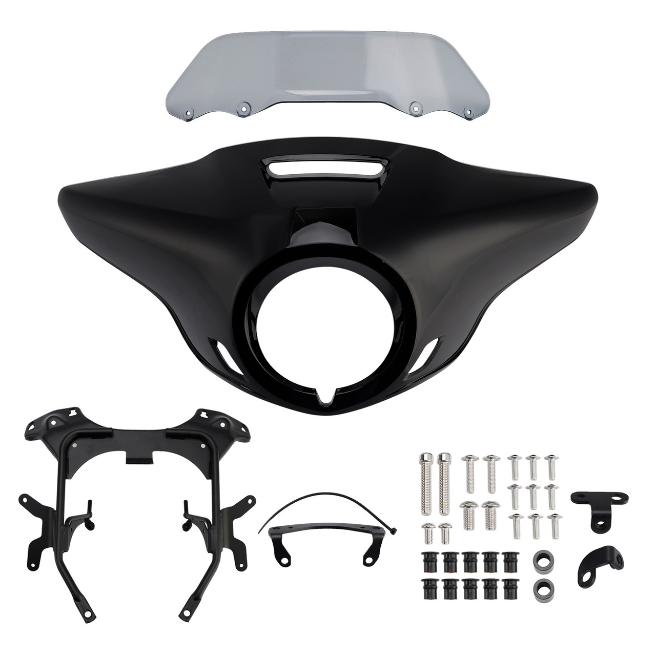 2021-2024 HONDA CM300 CM500 Windshield Headlight Fairing Gloss Black+Gray Generic