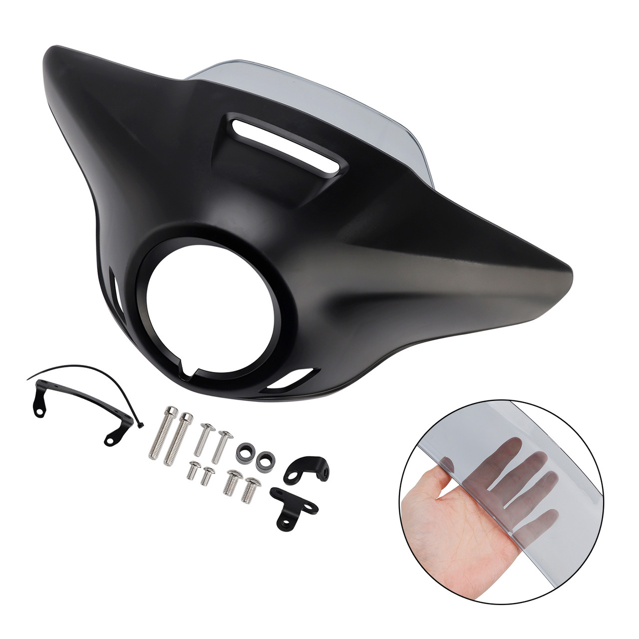 2021-2024 HONDA CM300 CM500 Windshield Headlight Fairing Matte Black+Gray Generic