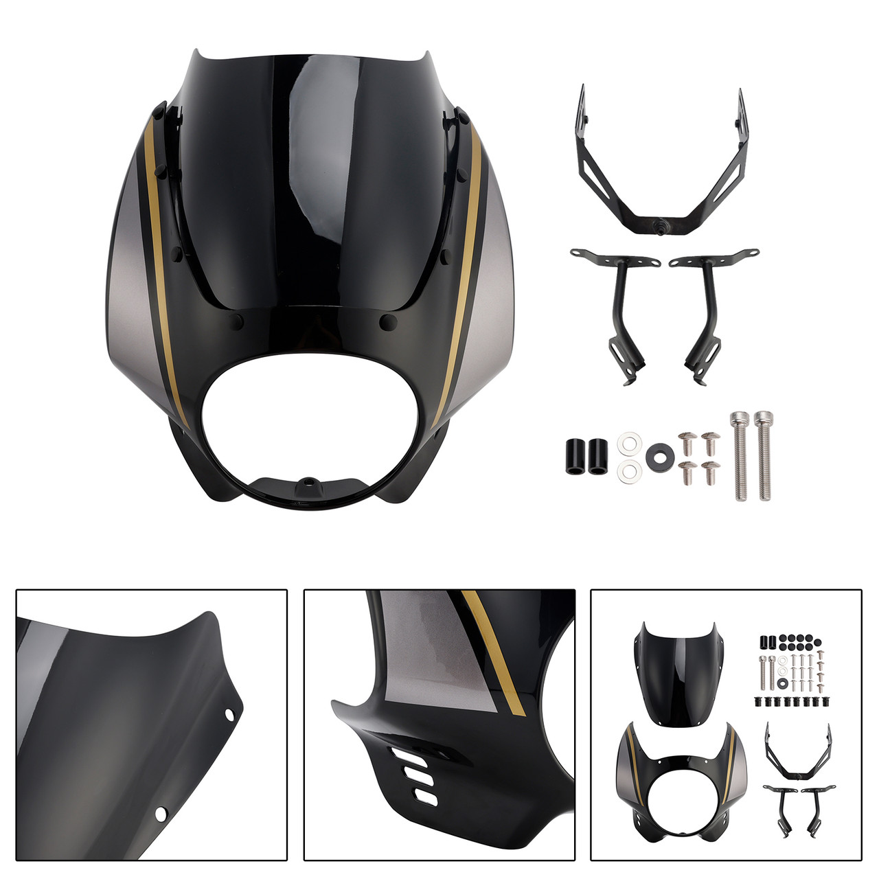 2022-2025 Yamaha XSR900 Headlight Fairing Windshield Black Generic