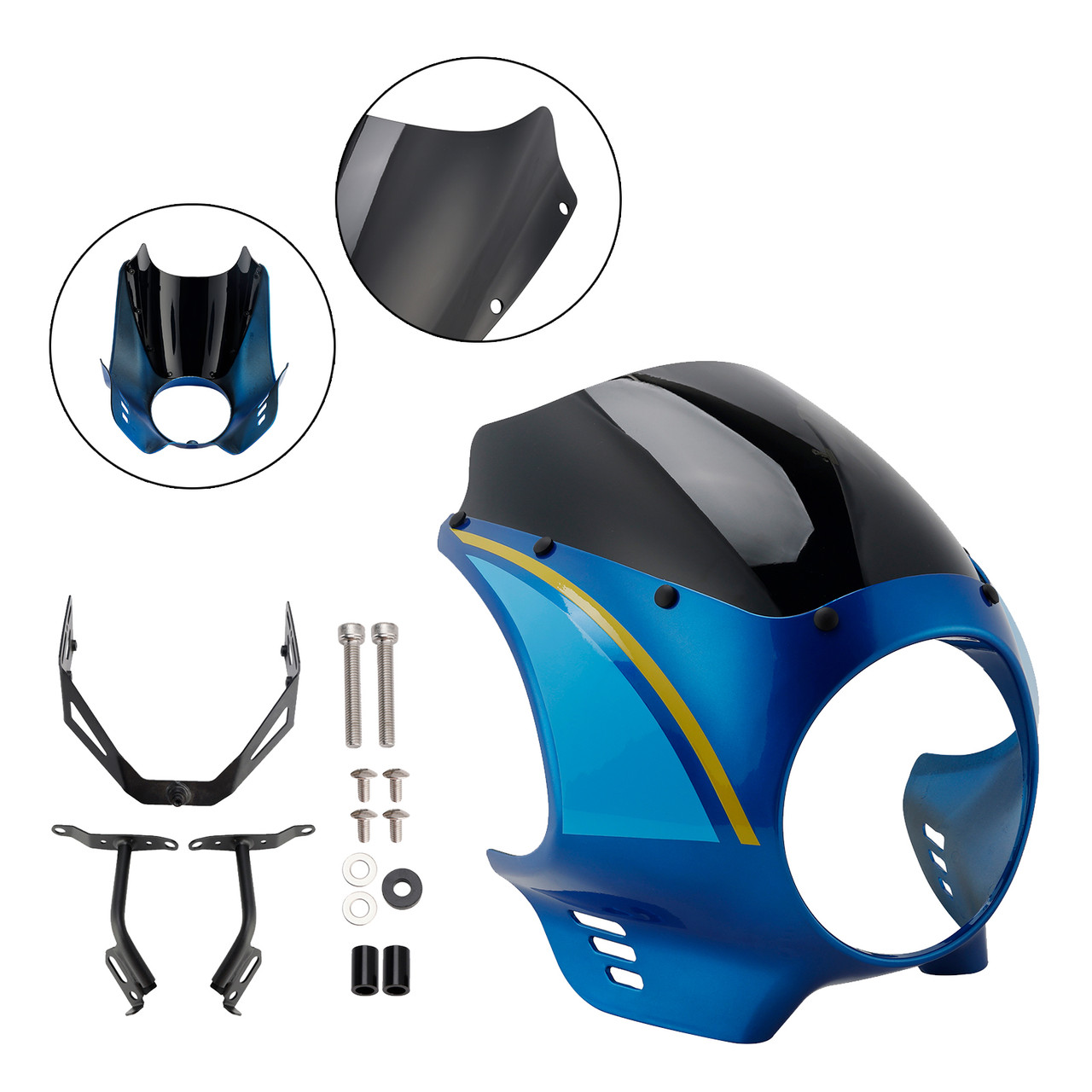 2022-2025 Yamaha XSR900 Headlight Fairing Windshield Blue+Black Generic