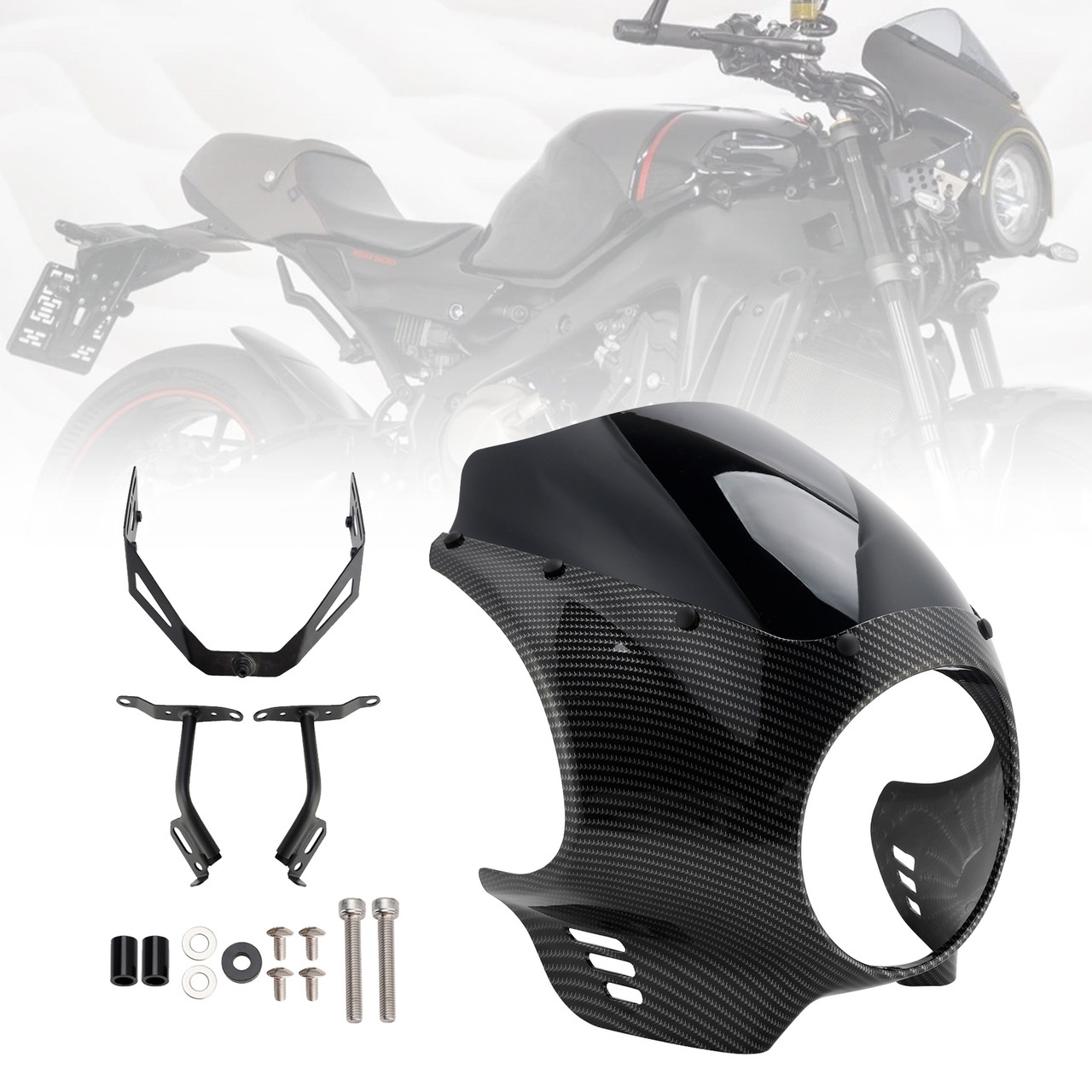 2022-2025 Yamaha XSR900 Headlight Fairing Windshield Color+Black Generic
