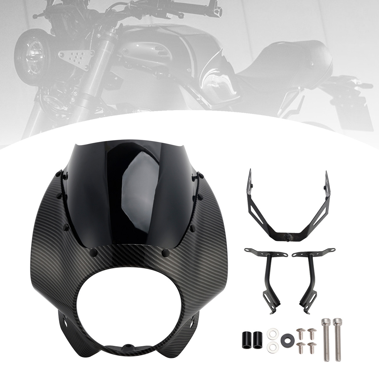 2022-2025 Yamaha XSR900 Headlight Fairing Windshield Color+Black Generic