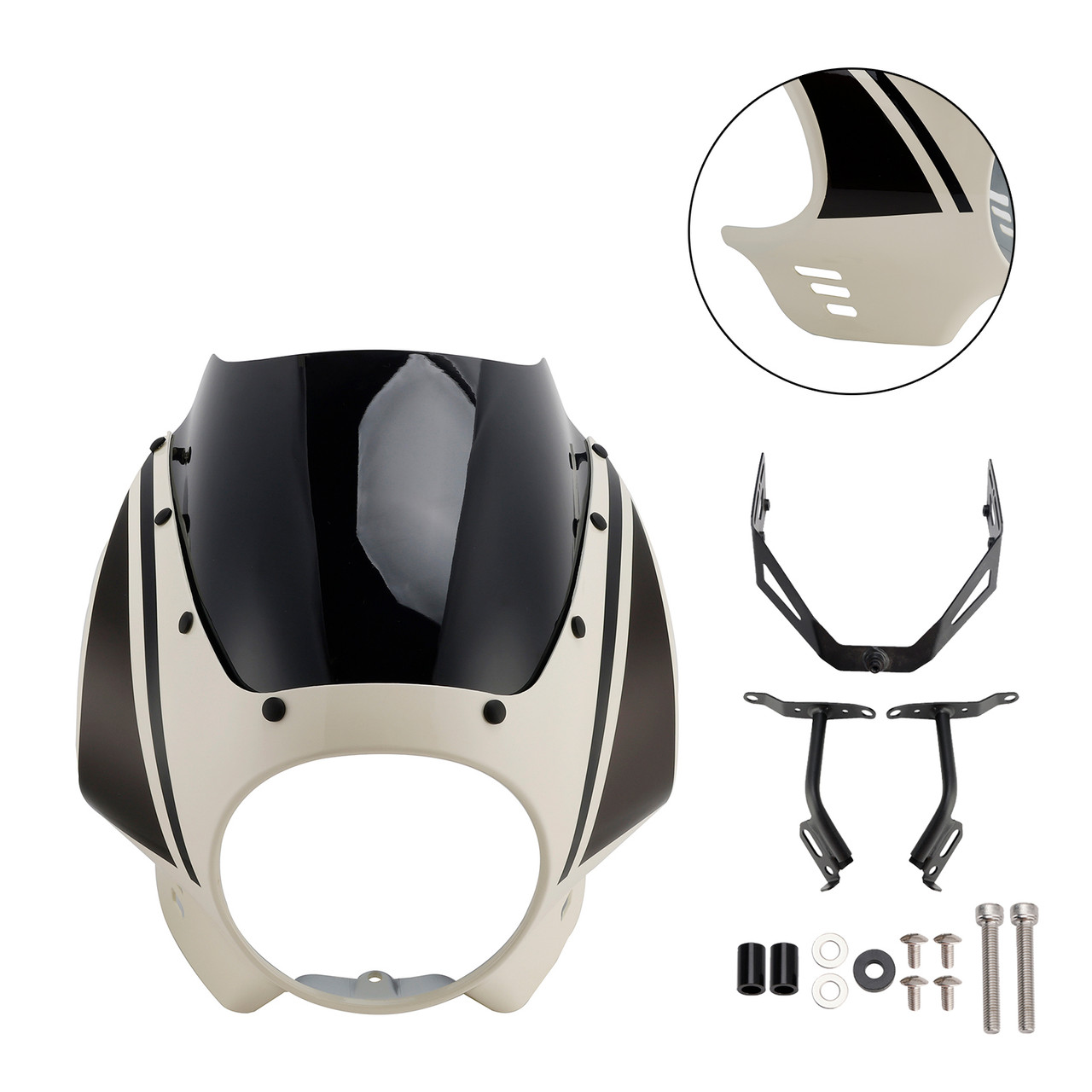 2022-2025 Yamaha XSR900 Headlight Fairing Windshield White+Black Generic