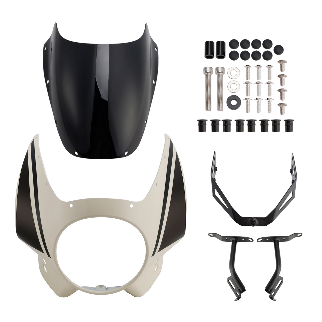 2022-2025 Yamaha XSR900 Headlight Fairing Windshield White+Black Generic