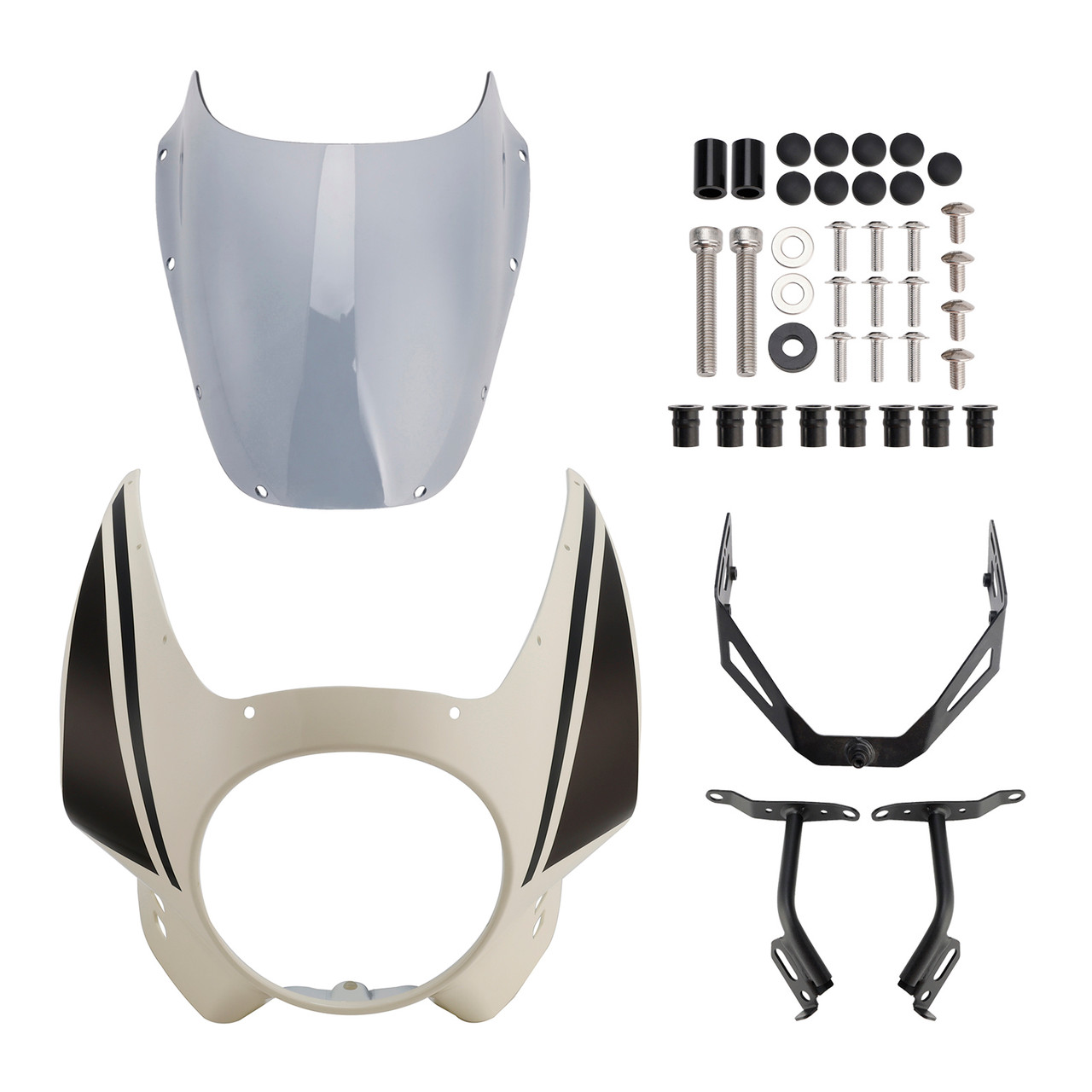 2022-2025 Yamaha XSR900 Headlight Fairing Windshield White+Gray Generic