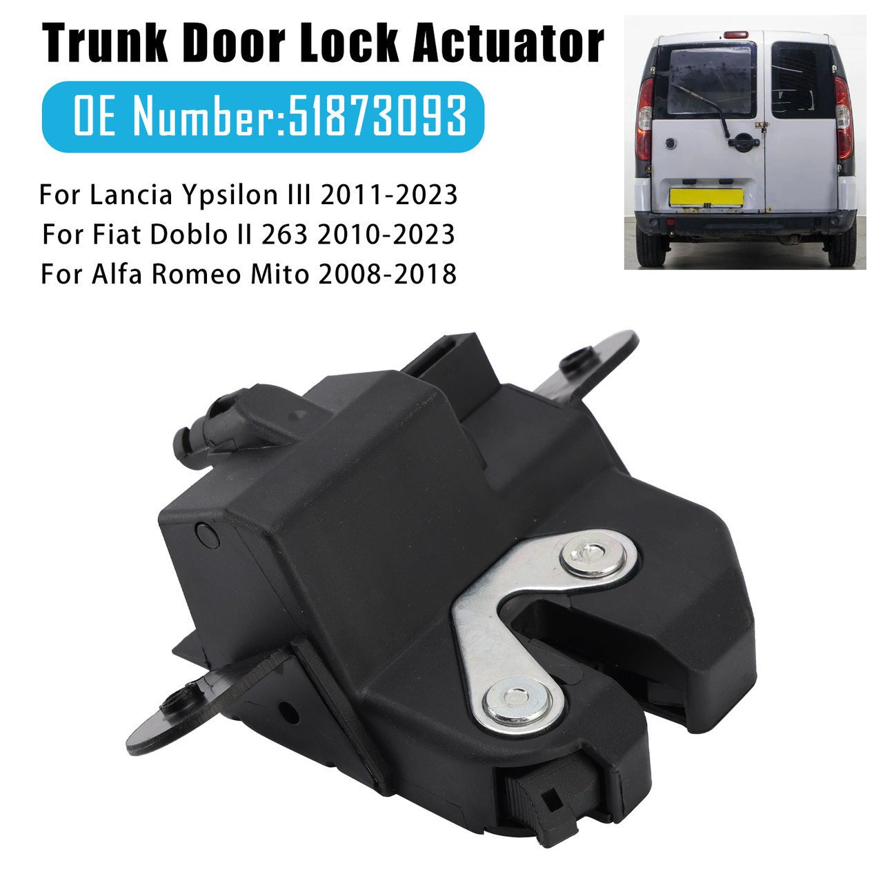 2011-2023 Lancia Ypsilon III Trunk Door Lock Actuator 51873093 Generic