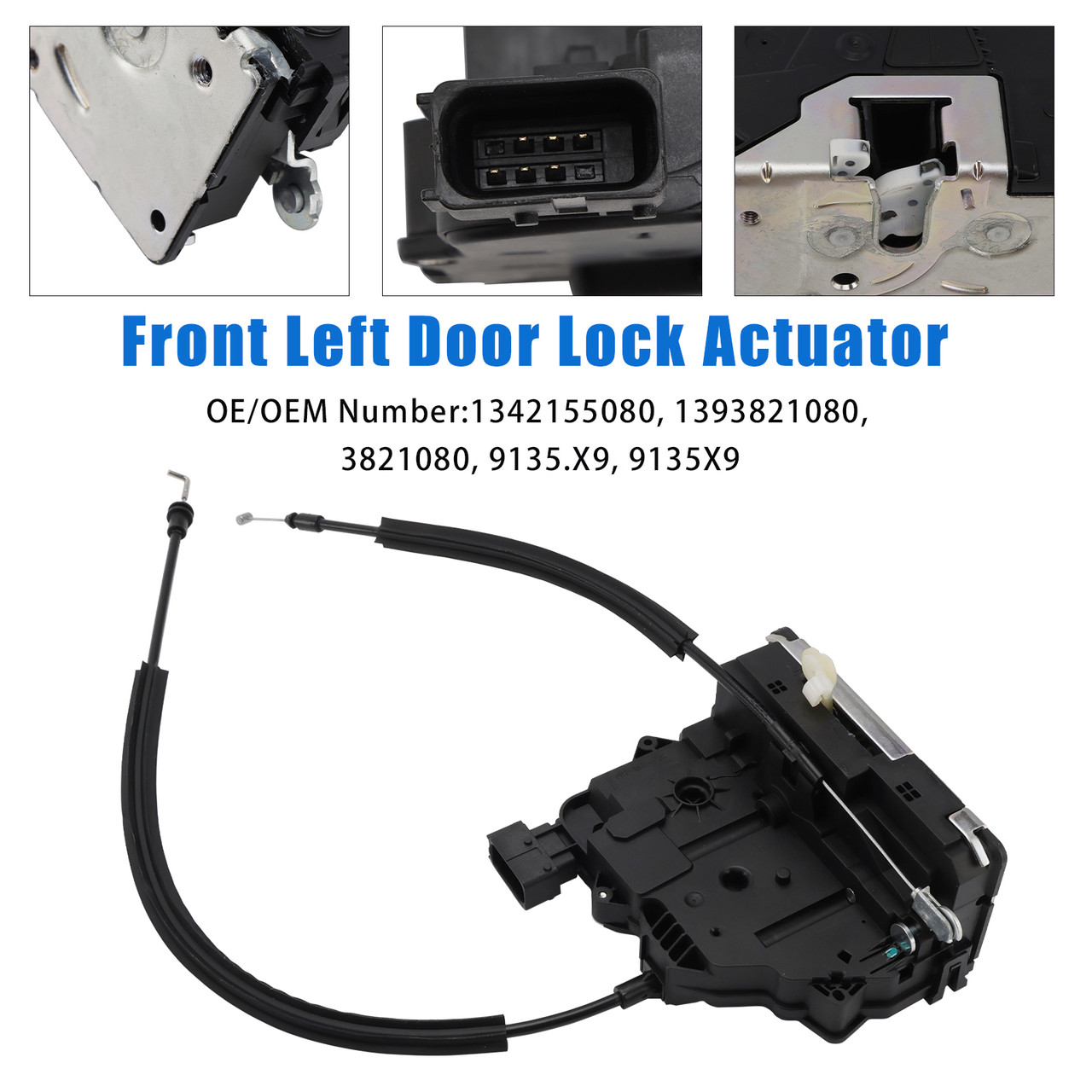 2006- Fiat Ducato Front Left Door Lock Actuator 1342155080 Generic