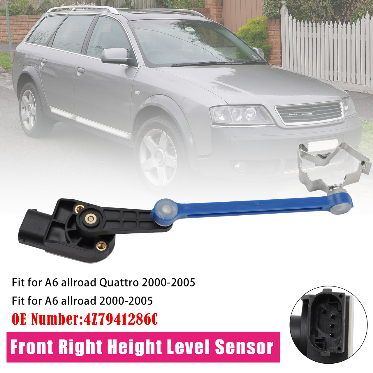 2000-2005 Audi A6 allroad Front Right Height Level Sensor 4Z7941286C Generic