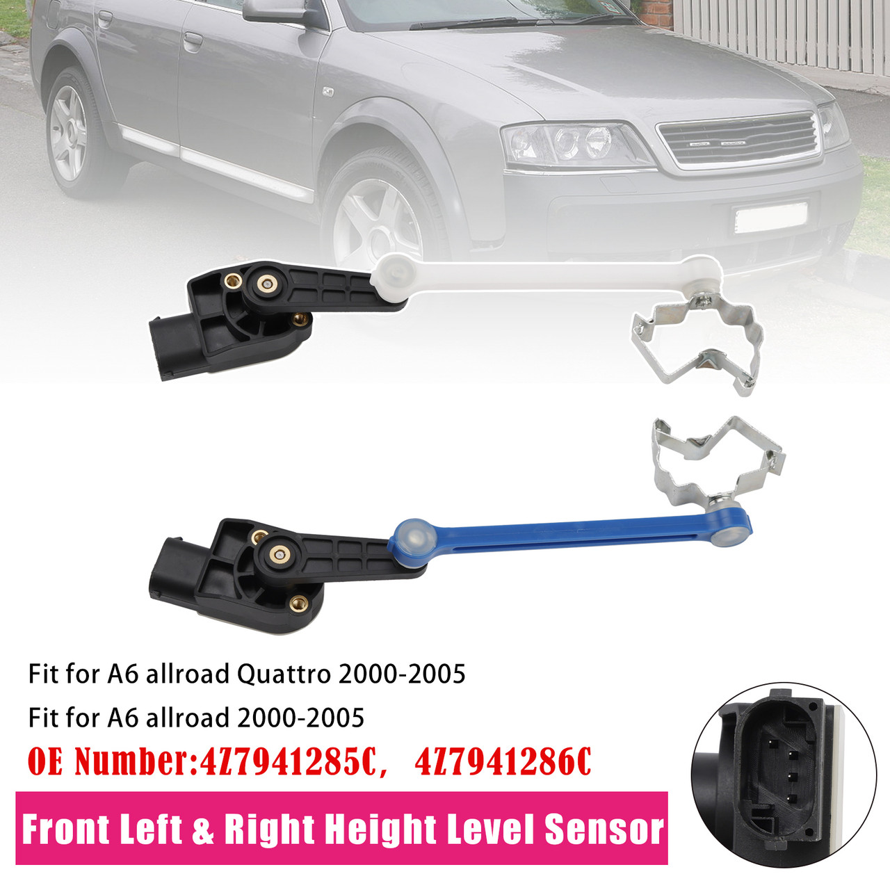 2000-2005 Audi A6 allroad Quattro Front Left+Right Height Level Sensor 4Z7941286C Generic