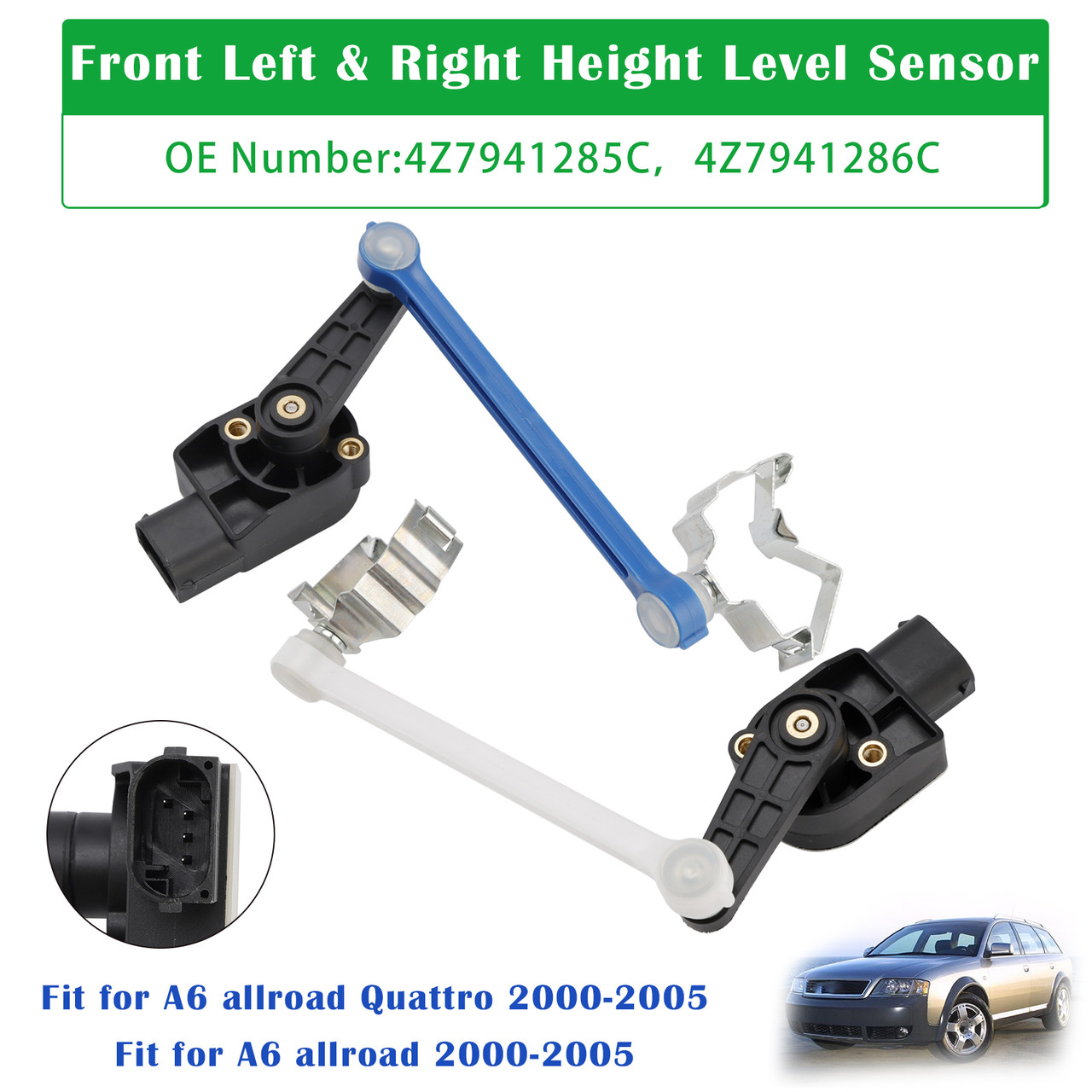 2000-2005 Audi A6 allroad Quattro Front Left+Right Height Level Sensor 4Z7941286C Generic