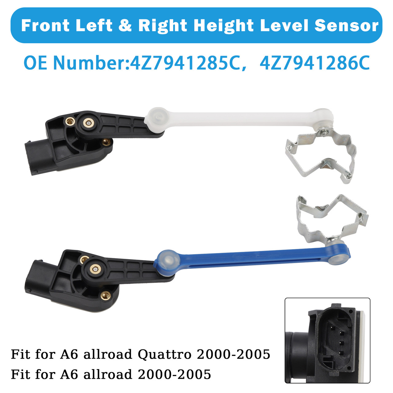 2000-2005 Audi A6 allroad Front Left+Right Height Level Sensor 4Z7941286C Generic