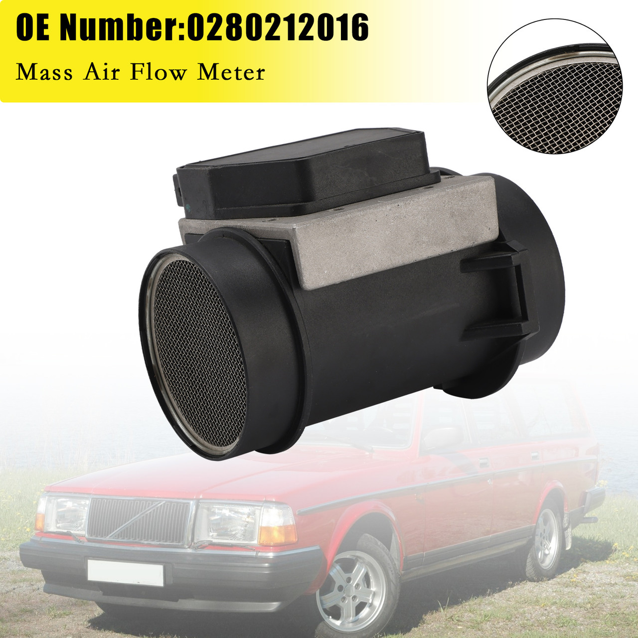 1989-1991 Volvo 240 740 940 2.3L L4 Mass Air Flow Meter MAF Sensor 0280212016 Generic