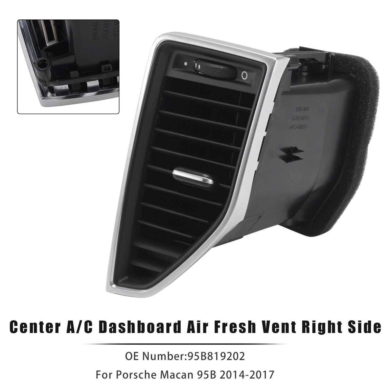 2017 Porsche Macan S 95B Center A/C Dashboard Air Fresh Vent Right Side 95B819202 Generic