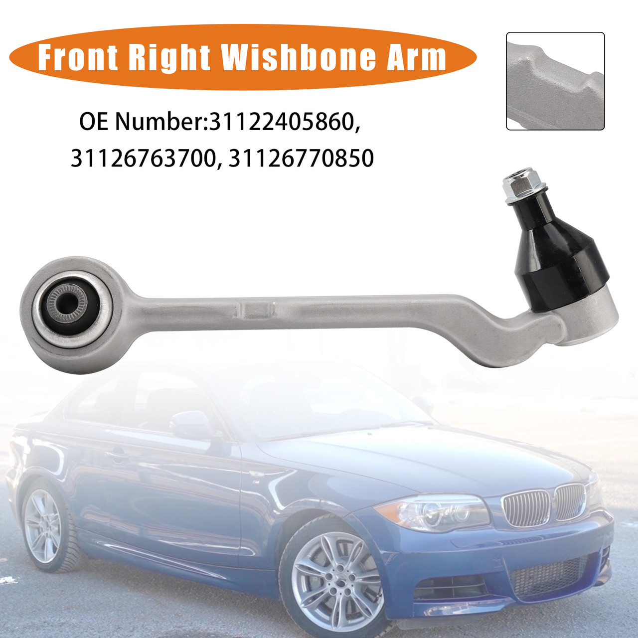 2006-2015 BMW 1 Series E81 E87+3 Series E90 E91+X1 E84 Front Right Wishbone Arm 31122405860 Generic