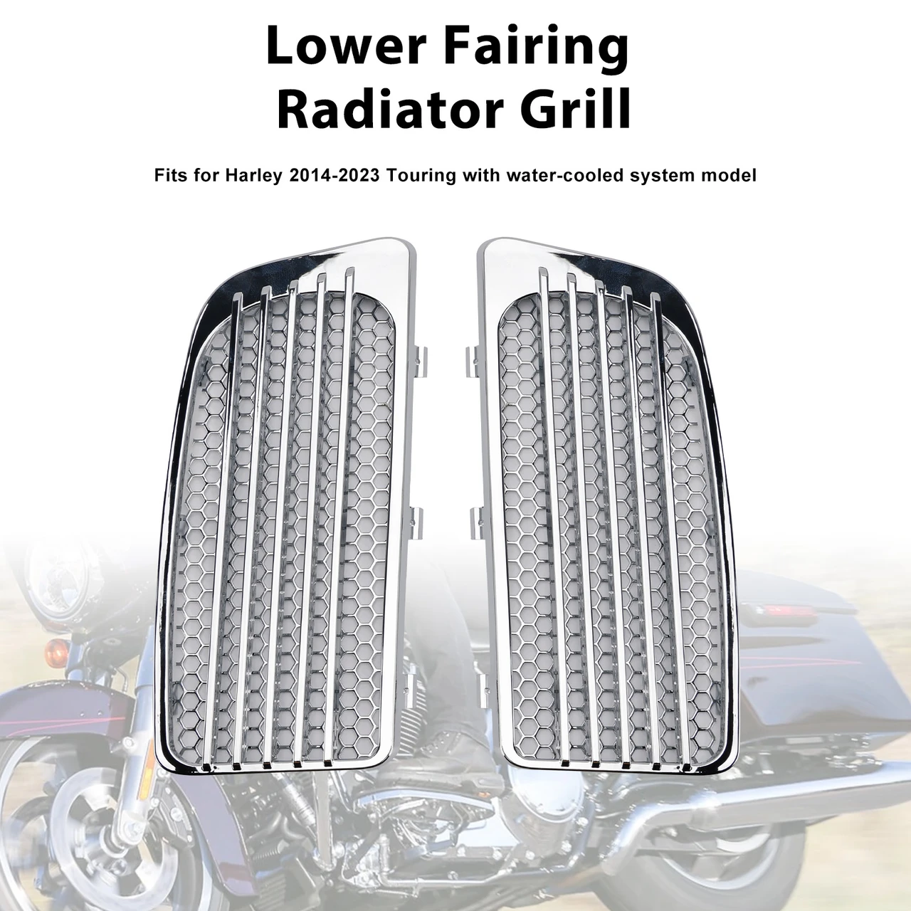 2014-2023 Harley Touring Lower Fairing Radiator Grille Chrome Generic
