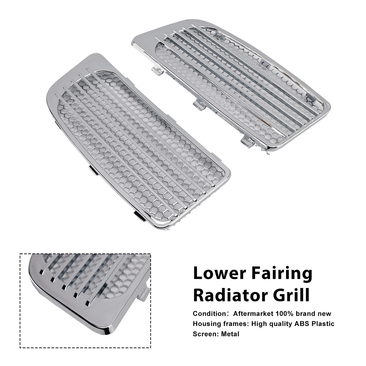 2014-2023 Harley Touring Lower Fairing Radiator Grille Chrome Generic