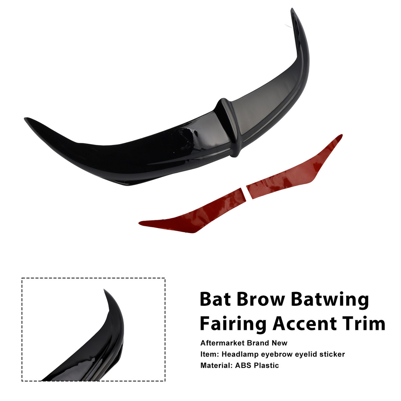 2010-2011 Harley Trike Street Glide Bat Brow Batwing Fairing Accent Trim Black Generic