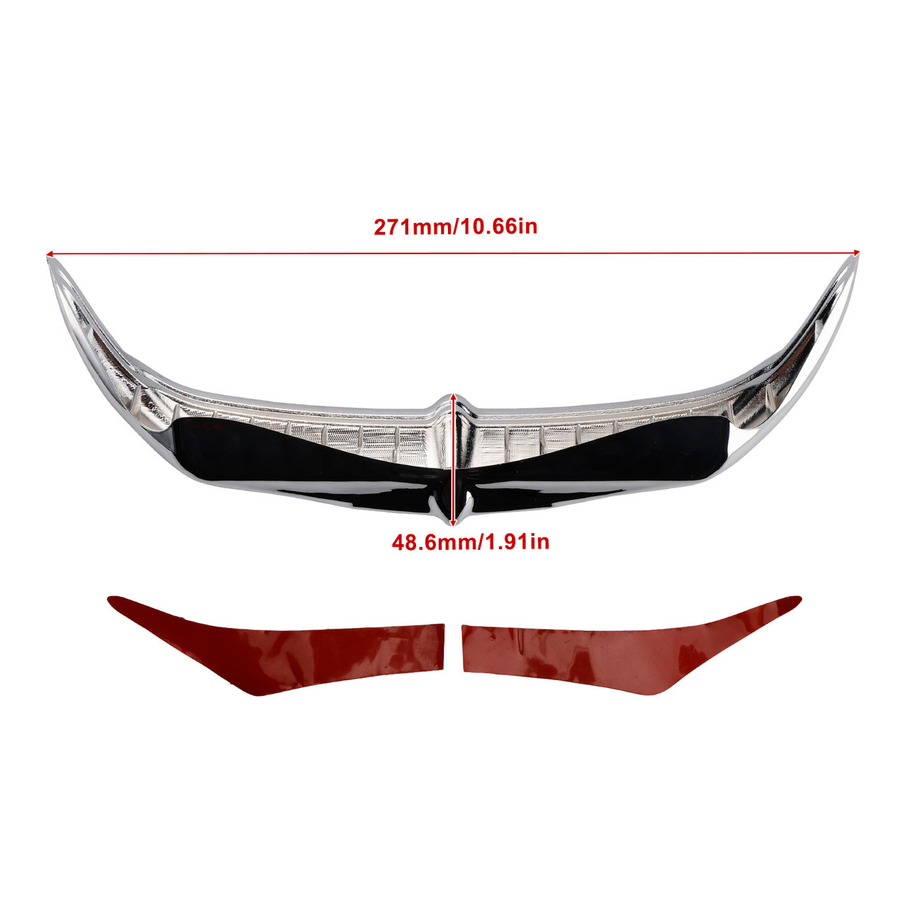 1996-2013 Harley Touring Electra Glide Bat Brow Batwing Fairing Accent Trim Chrome Generic