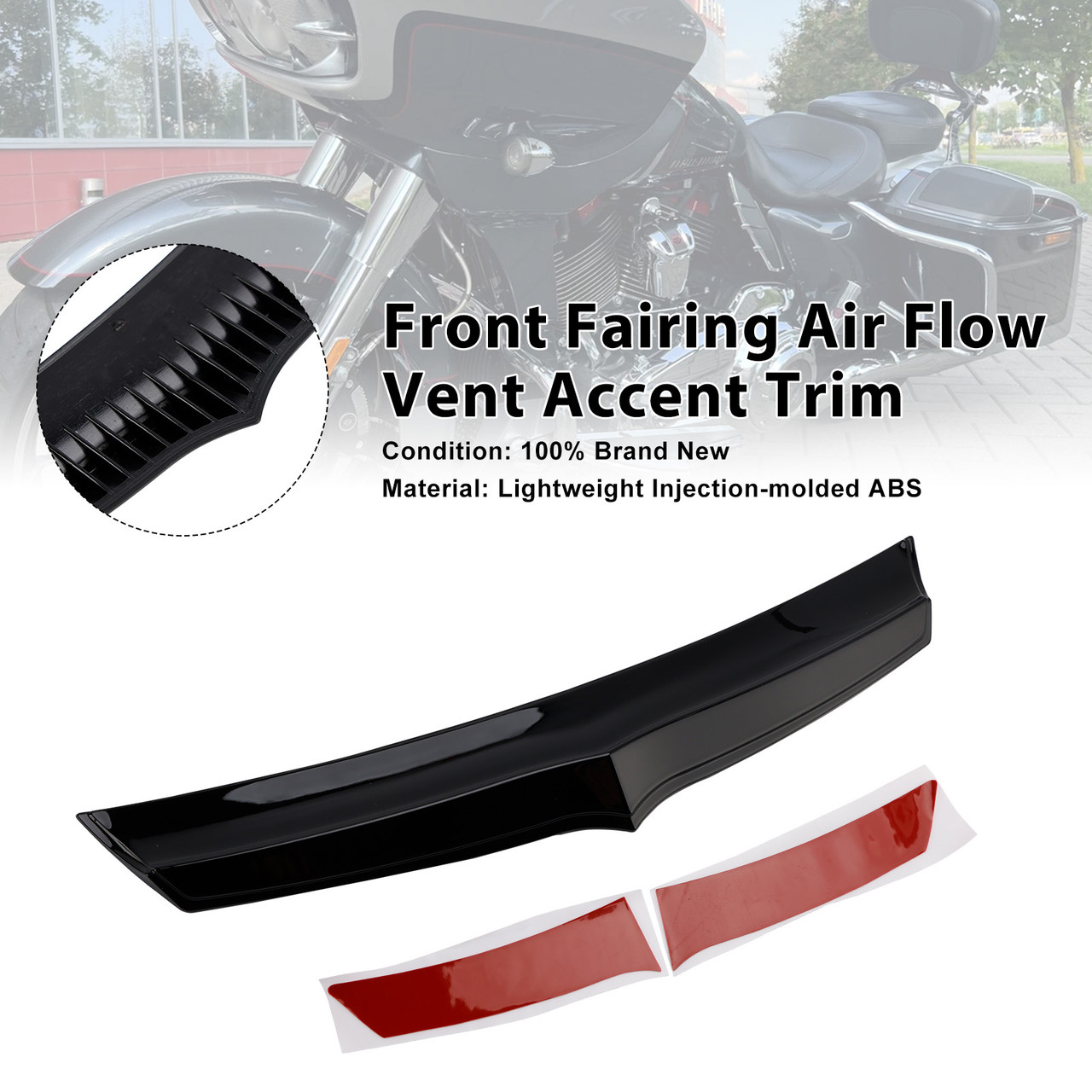 2015-2019 Harley Road Glides Front Fairing Air Flow Vent Accent Trim Black Generic