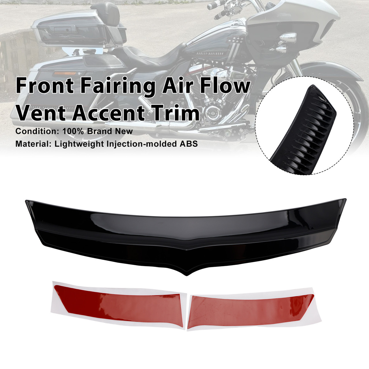 2016-2019 Harley Davidson FLTRU Road Glide Ultra Front Fairing Air Flow Vent Accent Trim Black Generic