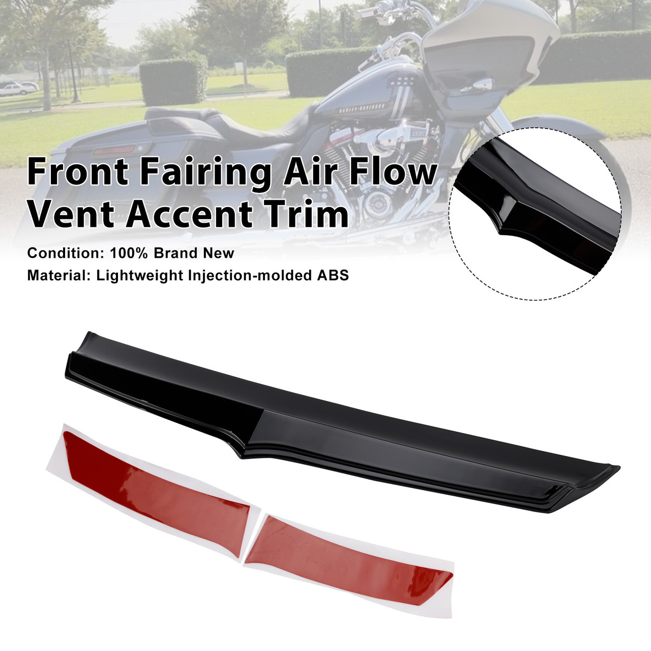 2016-2019 Harley Davidson FLTRU Road Glide Ultra Front Fairing Air Flow Vent Accent Trim Black Generic