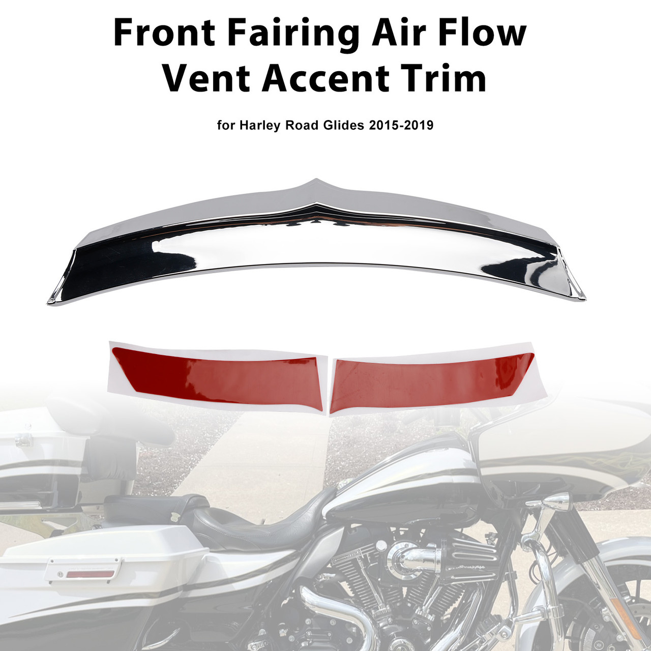 2016-2019 Harley Davidson FLTRU Road Glide Ultra Front Fairing Air Flow Vent Accent Trim Chrome Generic