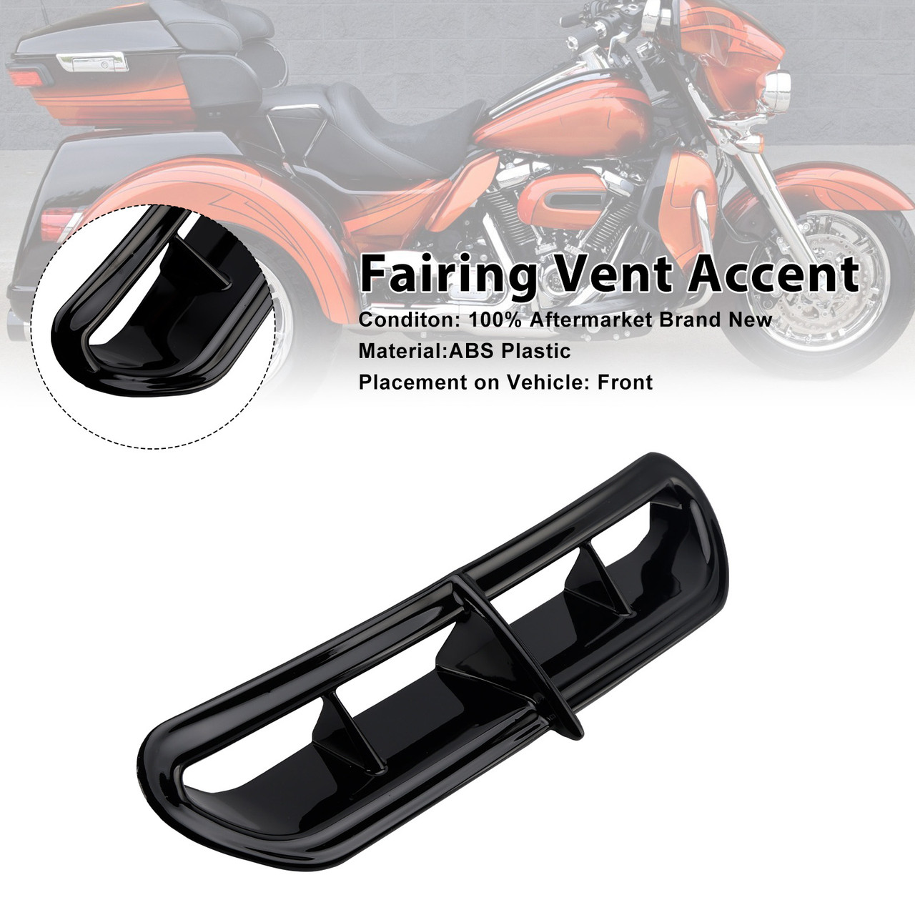 2014-2022 Harley Touring&Trike Fairing Vent Accent Black Generic